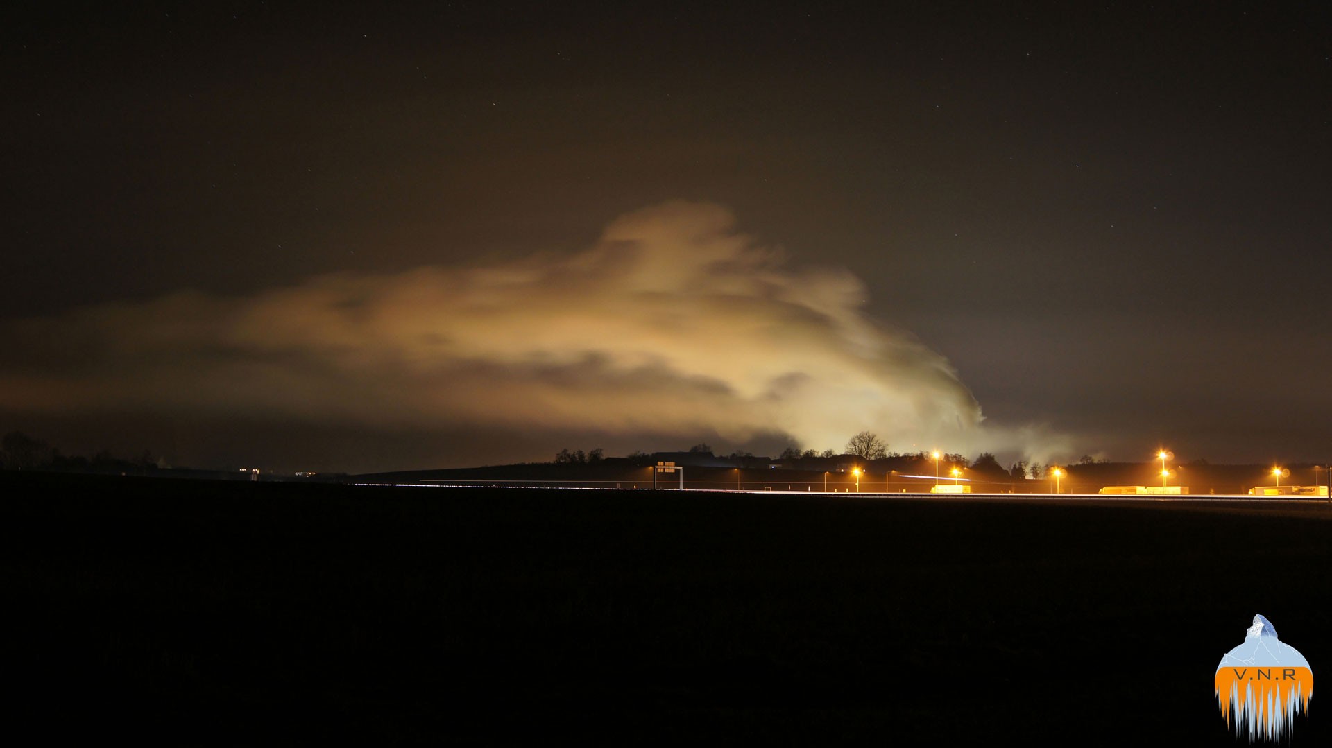 Factory at night